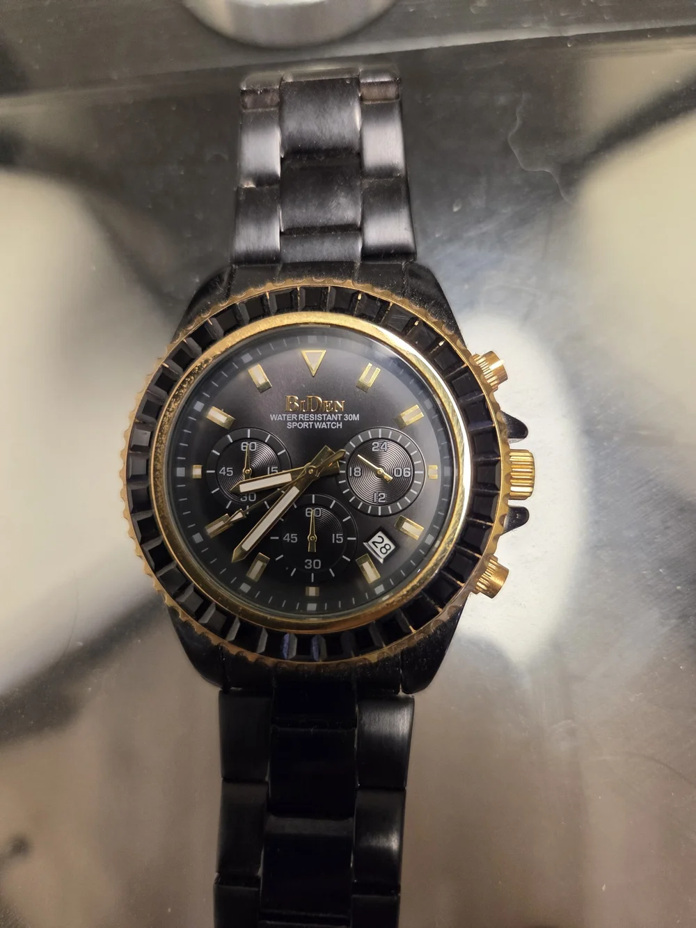 Biden Black and Gold Men's Sport Watch